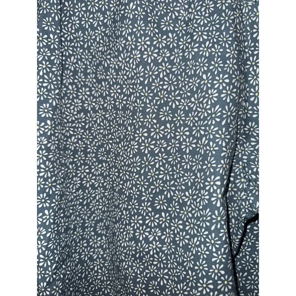 J Crew Organic Cotton Stretch Daisy Button Sown Long Sleeve Shirt Men's Med Slim